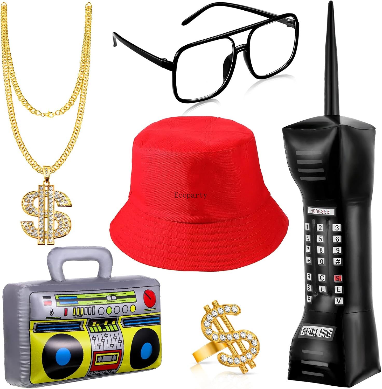 Men'S Accessories In The 90S - Halloween 6 Stuks 80s 90s Hip