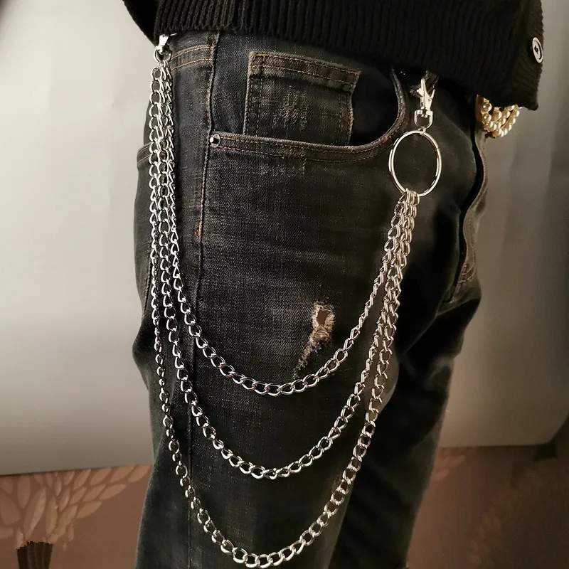 Men'S Accessories Chain - Laag metalen riemketting Punk Hook Metal