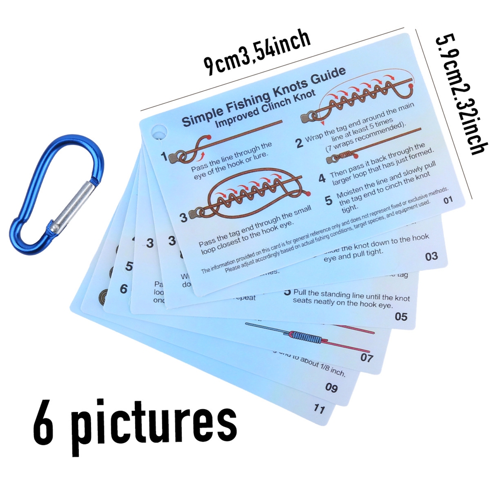 Men Accessories Guide - Waterdichte zakformaat visknoop-cheat sheet, plastic knoop-bindkaart,