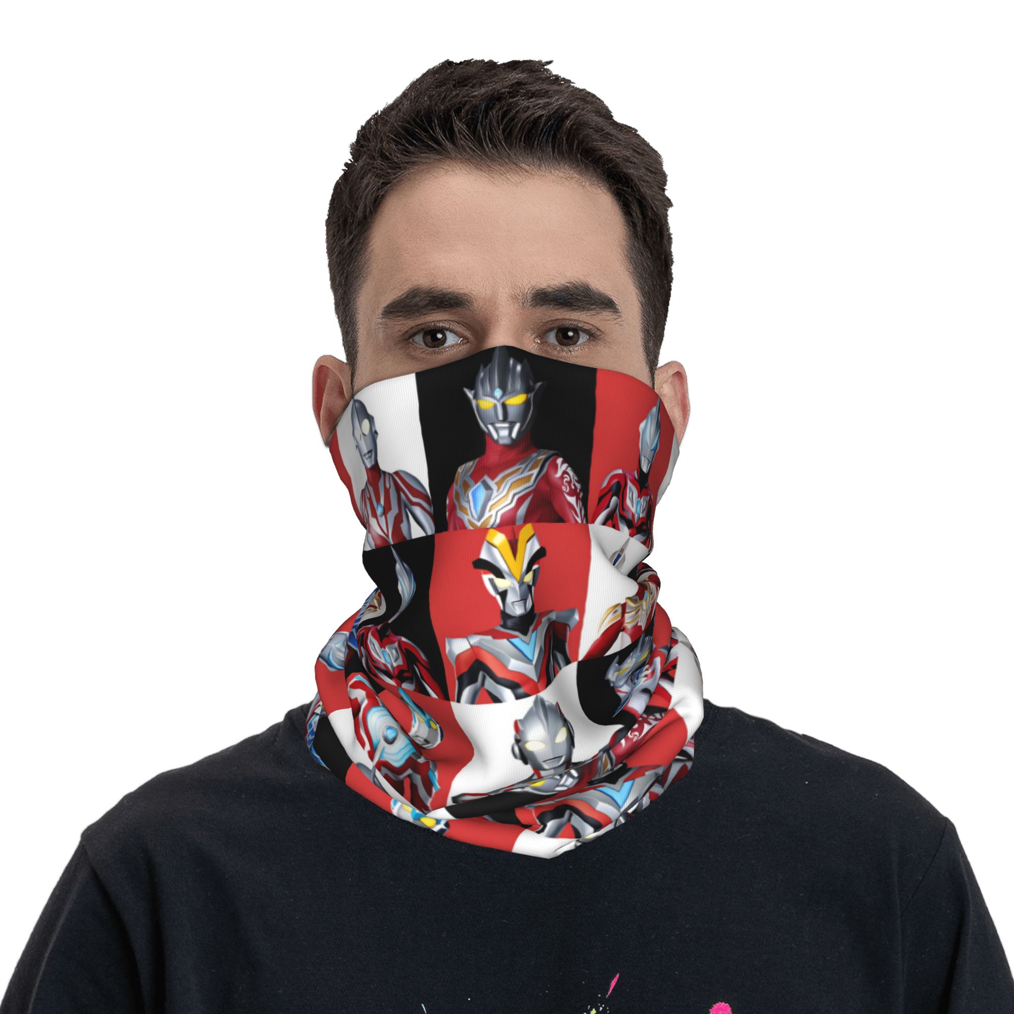 Men Accessories For Neck - Geruite Plaid Ultraman Comics Bandana Neck