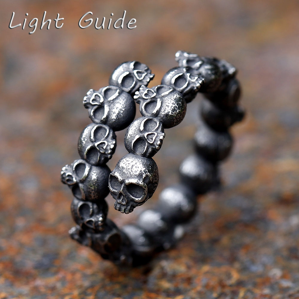 Men Accessories Guide - 2023 nieuwe Vintage Gothic Stalen Schedel