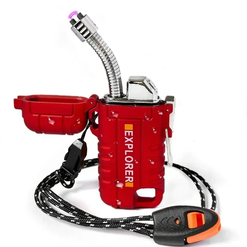 Lighter Windproof - Waterdichte dubbele boogaansteker Oplaadbare winddichte plasma-aansteker