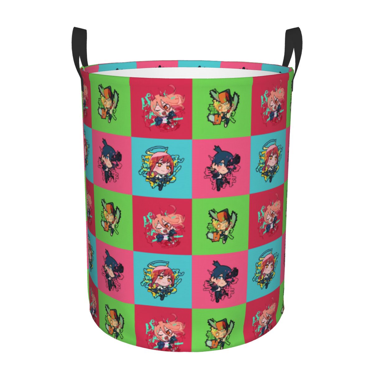 Men Accessories Hamper - Chainsaw Man Manga geruite wasmand grote