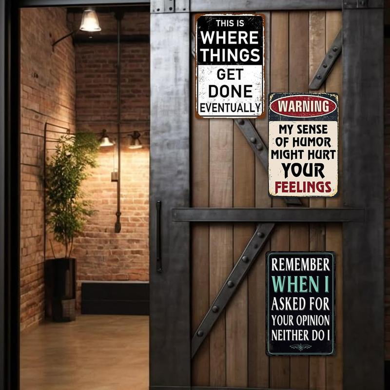 Grappige metalen garageborden, - Men Accessories Shop recensie en prijs