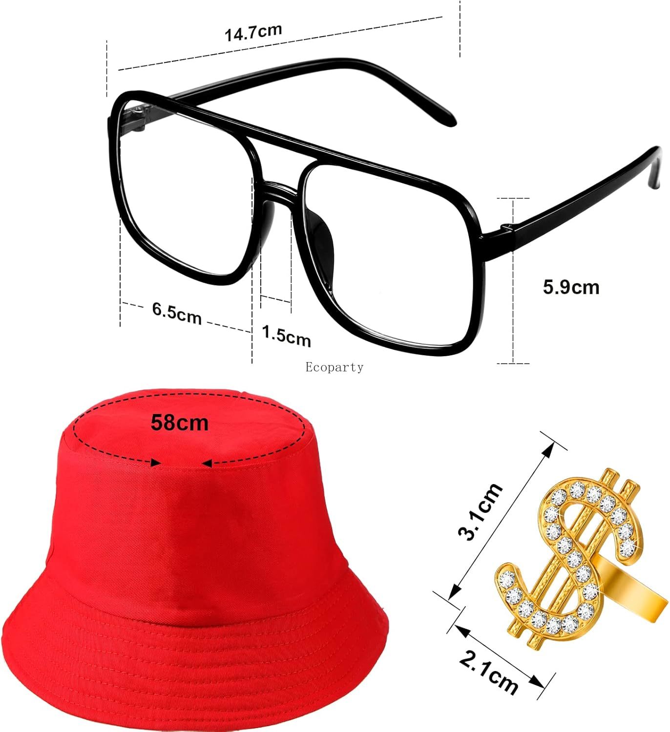Halloween 6 Stuks 80s 90s Hip  - Men'S Accessories In The 90S recensie en prijs